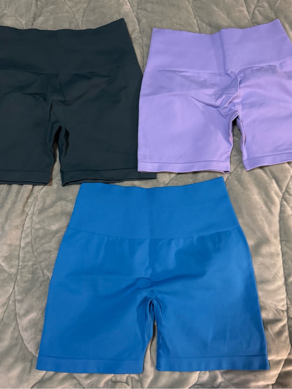 Aurola Women’s High-Waist Active Bike Shorts — Blue, dark team & Lavender
